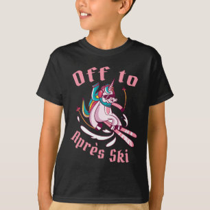 Funny Snowboard Ski Skiing Unicorn Off To Après Sk T-Shirt