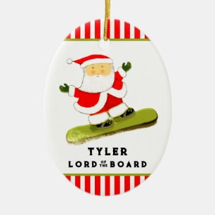 Funny Snowboarder Snowboarding Ceramic Ornament