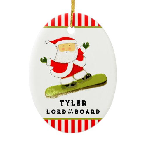 Funny Snowboarder Snowboarding Ceramic Ornament