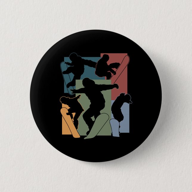 Funny Snowboarding Lover Snowboarder Winter Sports Button (Front)
