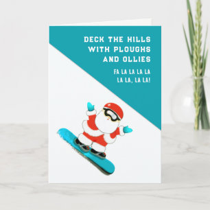 Funny Snowboarding Skiing Christmas Cards