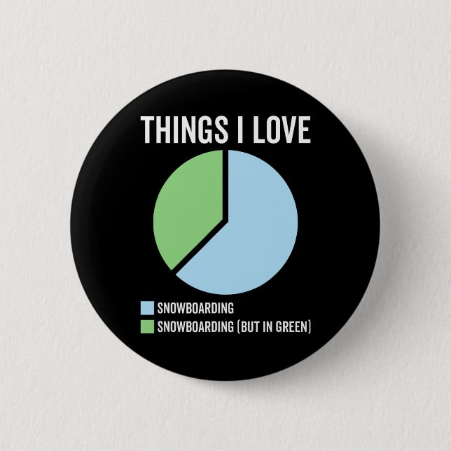 Funny Snowboarding Sport Hob  Button (Front)