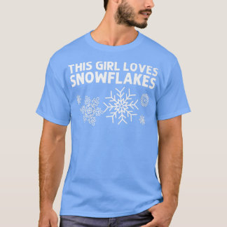 Funny Snowflake Art For Girls Kids Ice Snow Winter T-Shirt