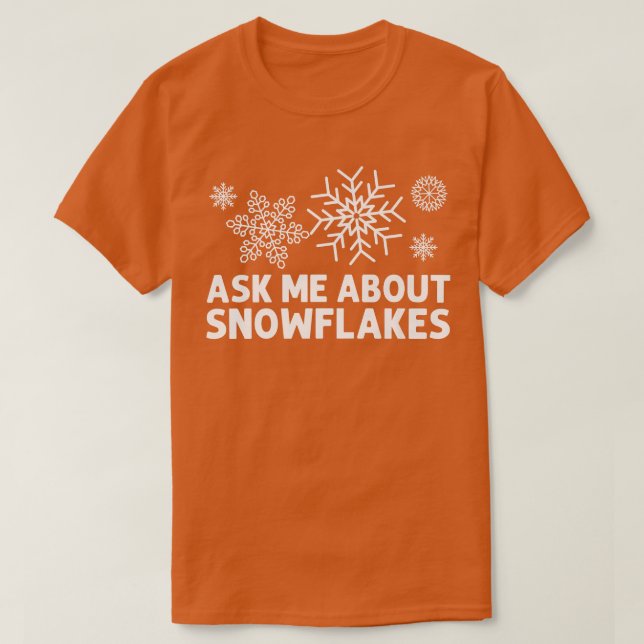 Funny Snowflake Art For Men Women Ice Snow Winter  T-Shirt (Design Front)