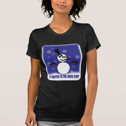 Funny Snowman Addiction Holiday Cartoon T_Shirt