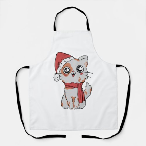 Funny Snowman and cute cat Essential T_Shirt Apron