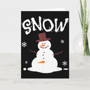 Funny Snowman And Snow Blower Matching Couple Chri Card
