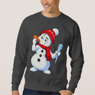 Funny Snowman Carrot or Icicle Nose Winter Humor Sweatshirt