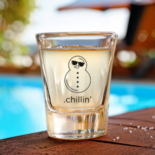 Funny Snowman Chillin' Cheeky Sippers Humorous Shot Glass