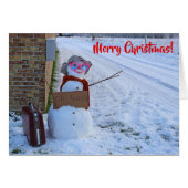 Funny Snowman Christmas Card! (Front Horizontal)