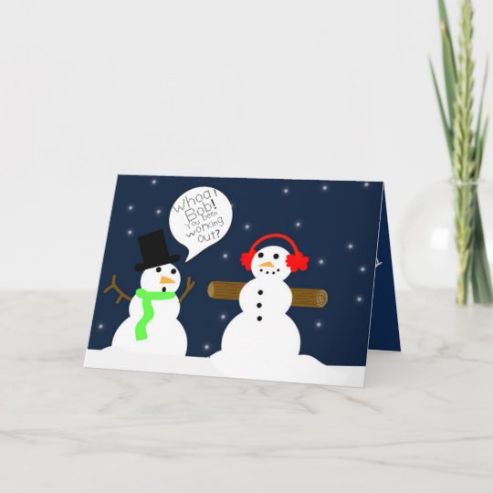 FUNNY SNOWMAN CHRISTMAS CARD | Zazzle.com