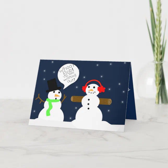 FUNNY SNOWMAN CHRISTMAS CARD | Zazzle