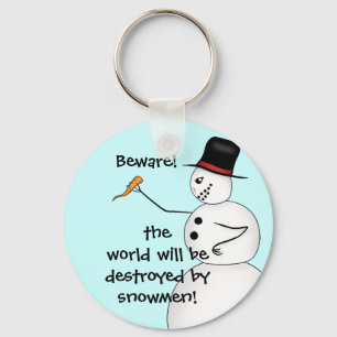Funny snowman Christmas conspiracy theory Keychain