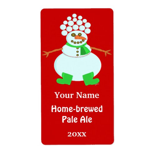 Funny Snowman Christmas Create Your Own Beer Label