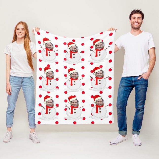Funny Snowman Christmas  Fleece Blanket (In Situ)