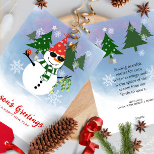 Funny Snowman Christmas Greeting Card