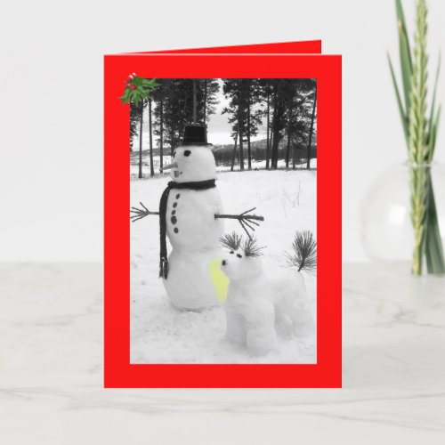 Funny snowman Christmas Holiday Card