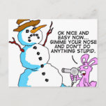 Funny Snowman Christmas Postcard<br><div class="desc">Funny Snowman Christmas Postcard. This Christmas send your warm wishes to friends and family with this postcard.</div>