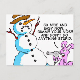 Funny Snowman Christmas Postcard