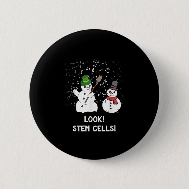 Funny Snowman Christmas Science Xmas Biology Snow  Button (Front)