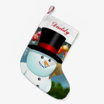 Funny Snowman Dad With Black Felt Top Hat