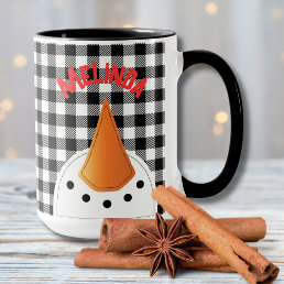 Funny Snowman Face Bold Holiday Gift Personalized Mug