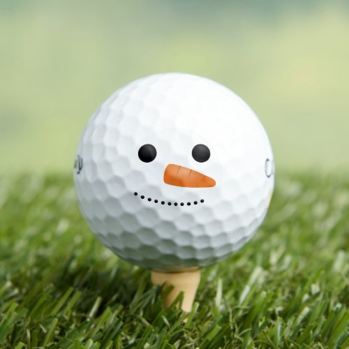 Funny Snowman Face Golfer Gift Golf Balls