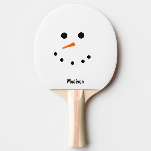 Funny Snowman Face Personalized Monogram Ping Pong Paddle