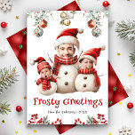 Funny Snowman Family Photo Face Cool Fun Christmas Holiday Card<br><div class="desc">Amuse your guests with this hilariously funny Christmas card featuring a snowman family with customizable faces of father, mother and child. A fun keepsake for friends and family. Simply add your text on this easy-to-use template and personalize this card with your favorite photos to make it a one-of-a-kind holiday card....</div>