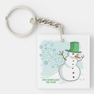 Funny Snowman Farts Snowflakes Keychain