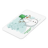 Funny Snowman Farts Snowflakes Magnet (Left Side)