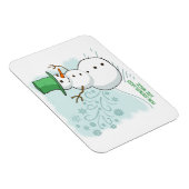 Funny Snowman Farts Snowflakes Magnet (Right Side)