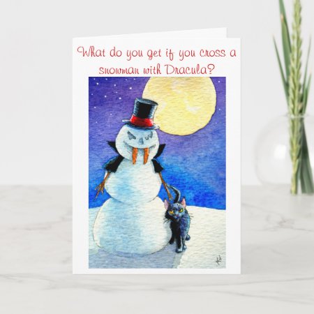 Funny Snowman Halloween Christmas Winter Card