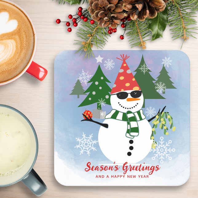 Funny Snowman Holiday Party Coaster (Creator Uploaded)
