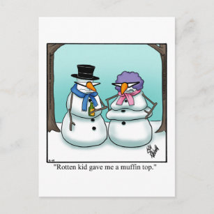 Funny Holiday Snowman Cartoon Postcards - No Minimum Quantity | Zazzle