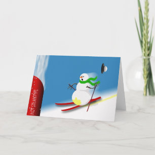 Funny Snowman Humor Ski Joke Christmas Holiday Card