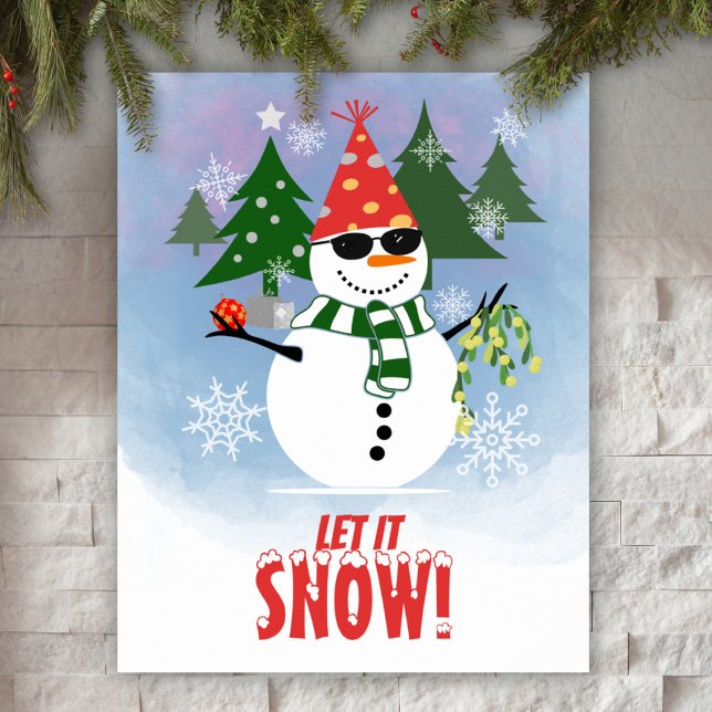 Funny Snowman Let It Snow Christmas Poster (Creator Uploaded)