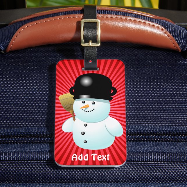 Funny Snowman Luggage Tag (Front Insitu 2)