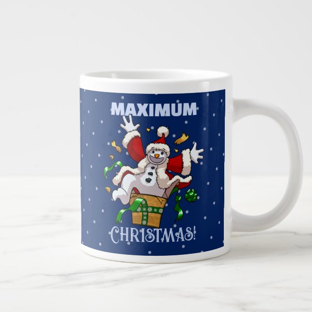 Funny Snowman Maximum Christmas Surprise Cartoon Giant Coffee Mug (Right)