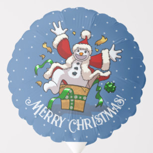 Funny Snowman Merry Christmas Surprise Cartoon Balloon