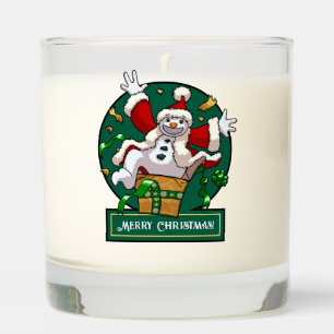 Funny Snowman Merry Christmas Surprise Cartoon Scented Candle