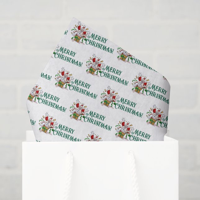 Funny Snowman Merry Christmas Surprise Cartoon Tissue Paper (Gift Bag)