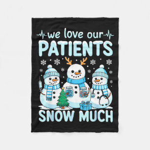 Funny Snowman Nurse Christmas Winter Holiday Healt Fleece Blanket