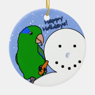 Funny Snowman Parrotlet Ornament