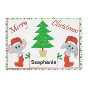 Funny Snowman Penguin Kids Christmas Two-Sided Placemat