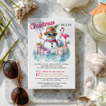 Funny Snowman Pool Party Christmas in July  Invitation<br><div class="desc">Celebrate the holiday spirit under the summer sun with this vibrant "Christmas in July" party invitation. Featuring a quirky watercolor snowman in shades and a flamingo sipping cocktails, it’s the perfect way to bring festive cheer to a BBQ, pool party, 4th of July or tropical backyard bash. Customize your date,...</div>