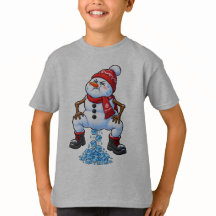 Funny Snowman Pooping Ice Cubes Snow Humor
