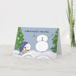 Funny Snowman Scene - Assembly Required Holiday Card