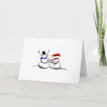 Funny Snowman Stick Up Christmas Card at Zazzle