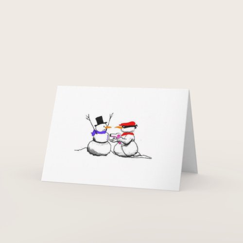 Funny Snowman Stick Up Christmas Card